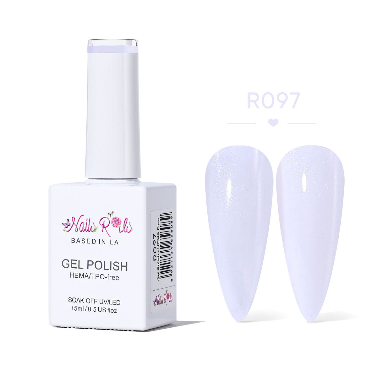 Gel Polish – R097 | Icy White Glow