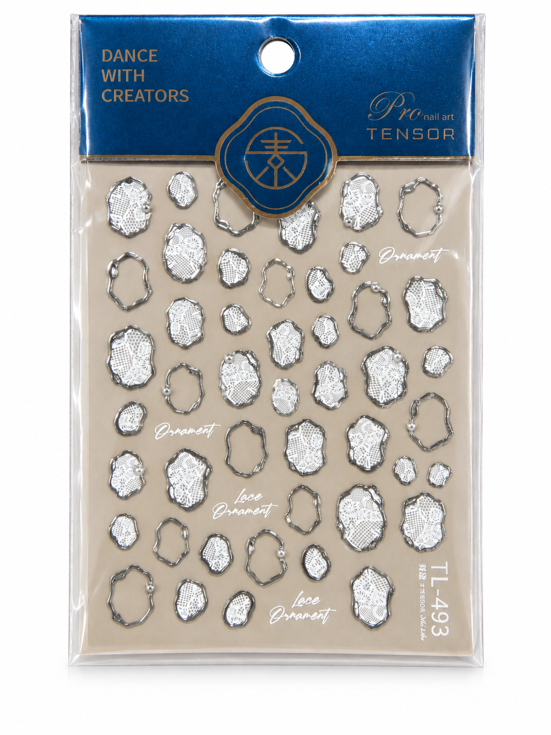 Gold Lace Ornament Nail Art Stickers – TL-494