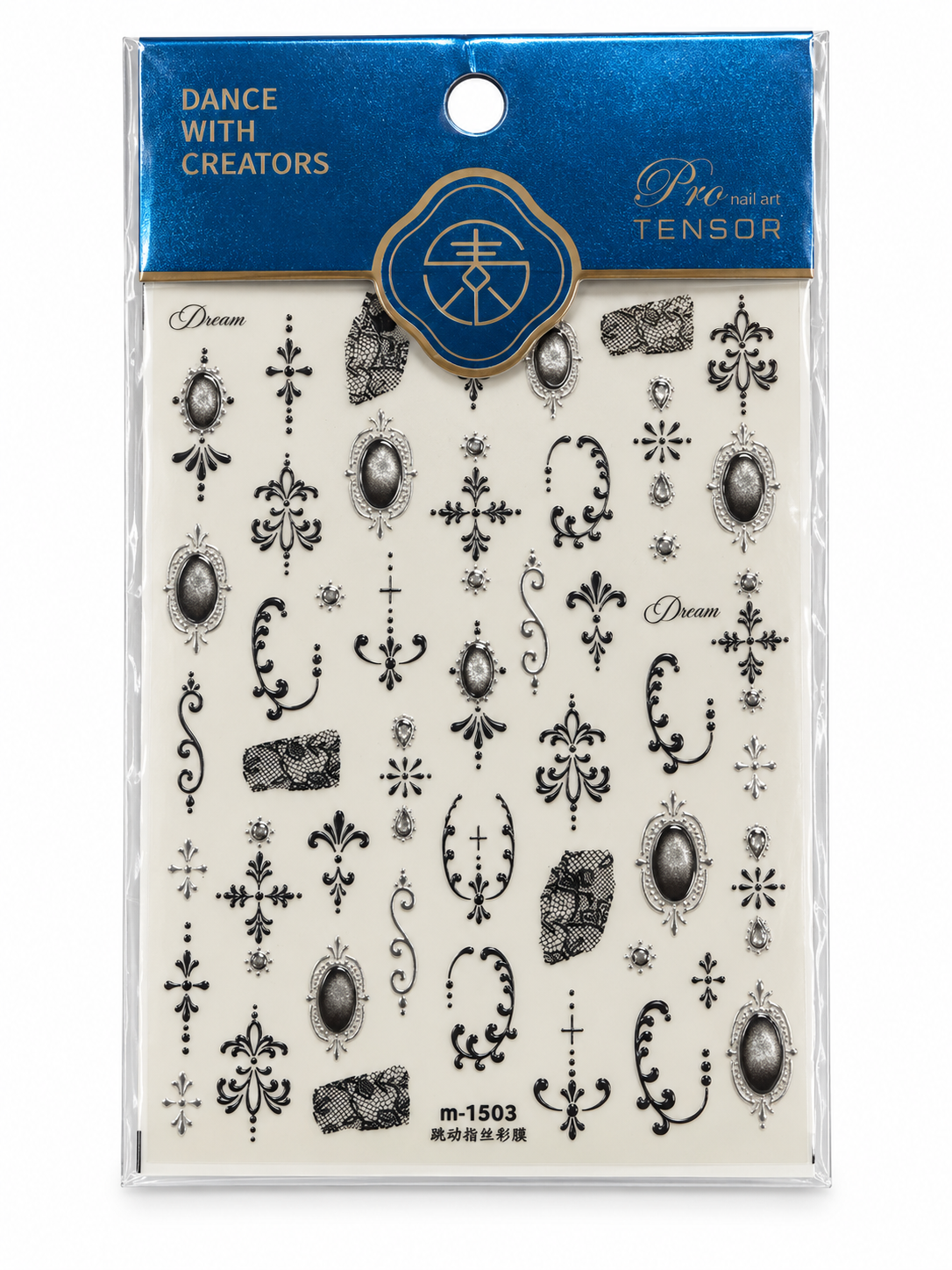 Vintage Gothic Lace Nail Art Stickers – M-1503