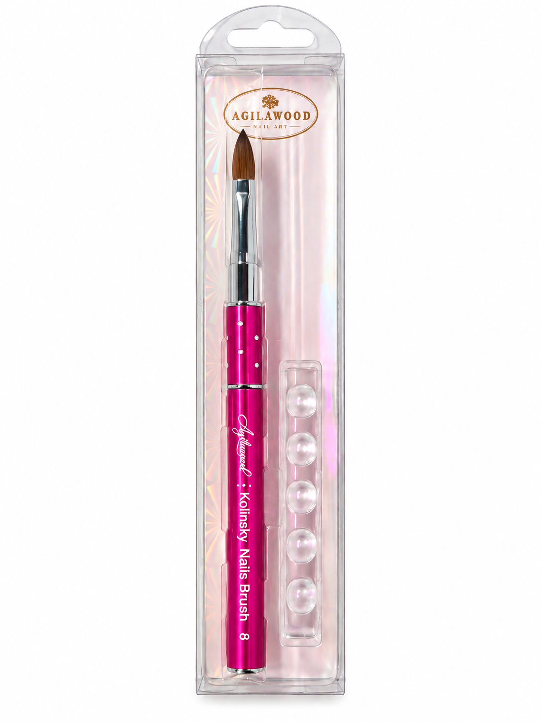 Hot Pink Acrylic Kolinsky Brush Size 8