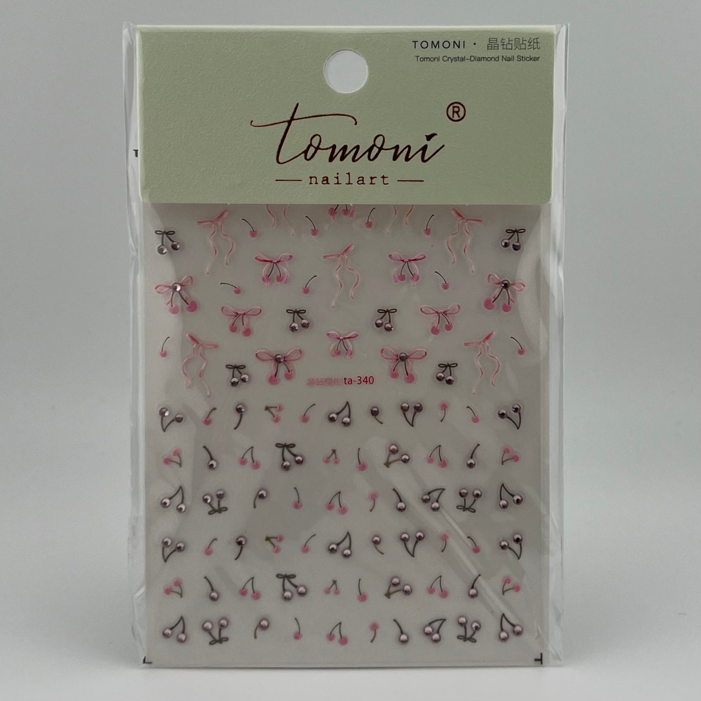 3D Bows & Cherries Nail Sticker