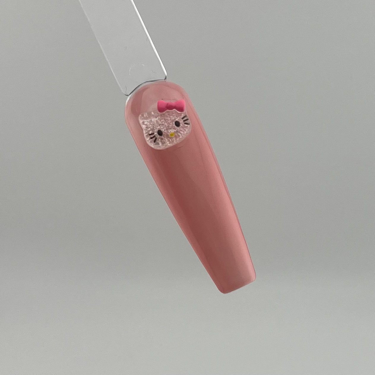 Clear Glitter HK with Pink Bow- 10pcs