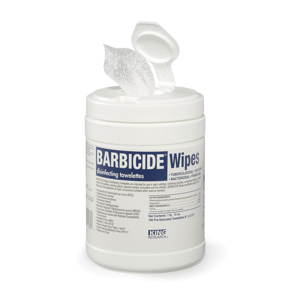 BARBICIDE DISINFECTING WIPES - 160 COUNT
