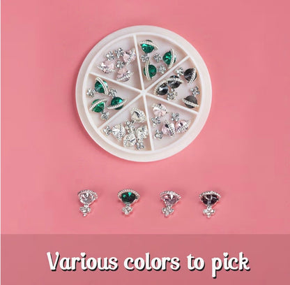 Luxury Crystal Nail Charms Wheel