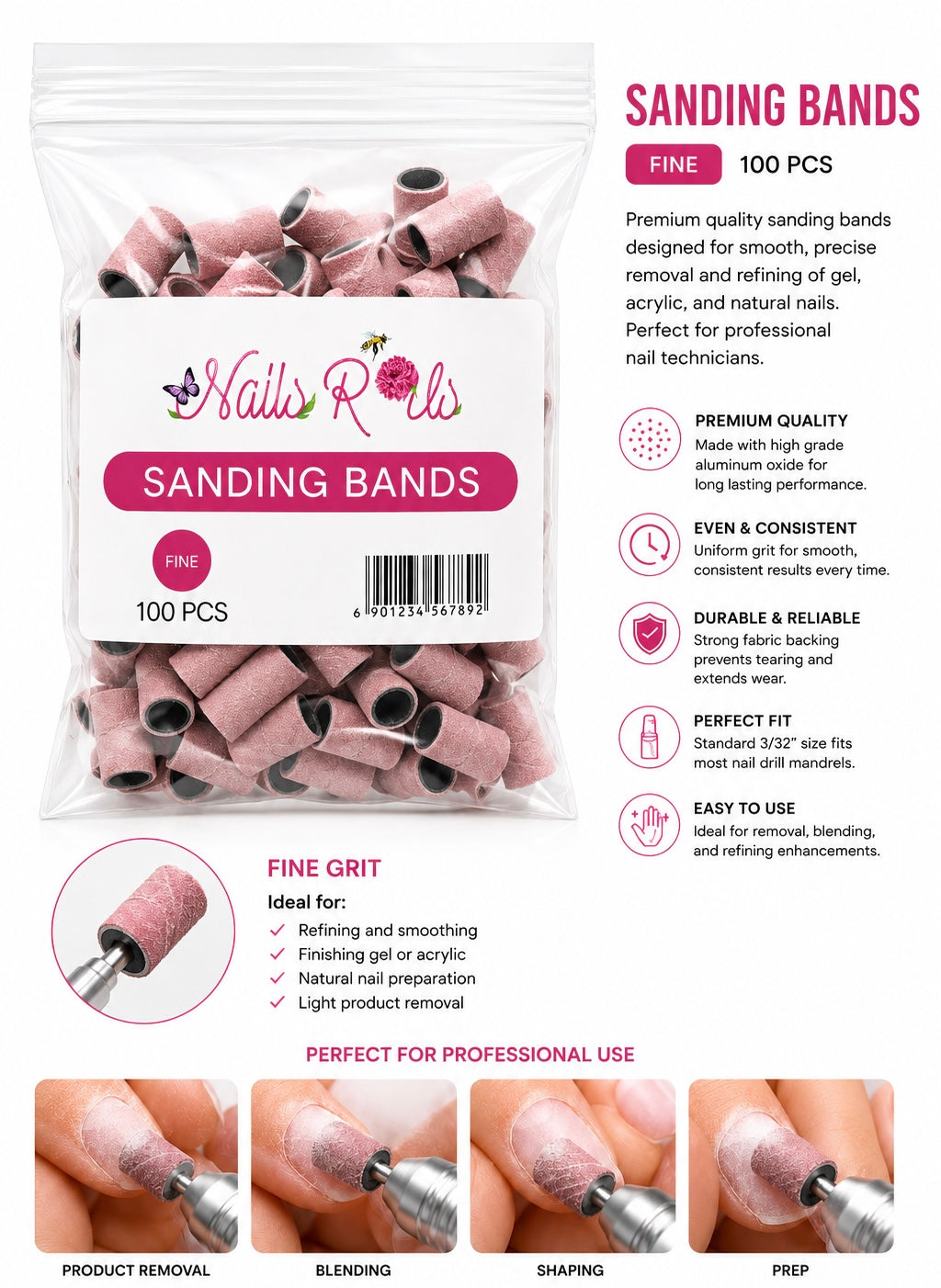 Professional Sanding Bands – 100 Count
