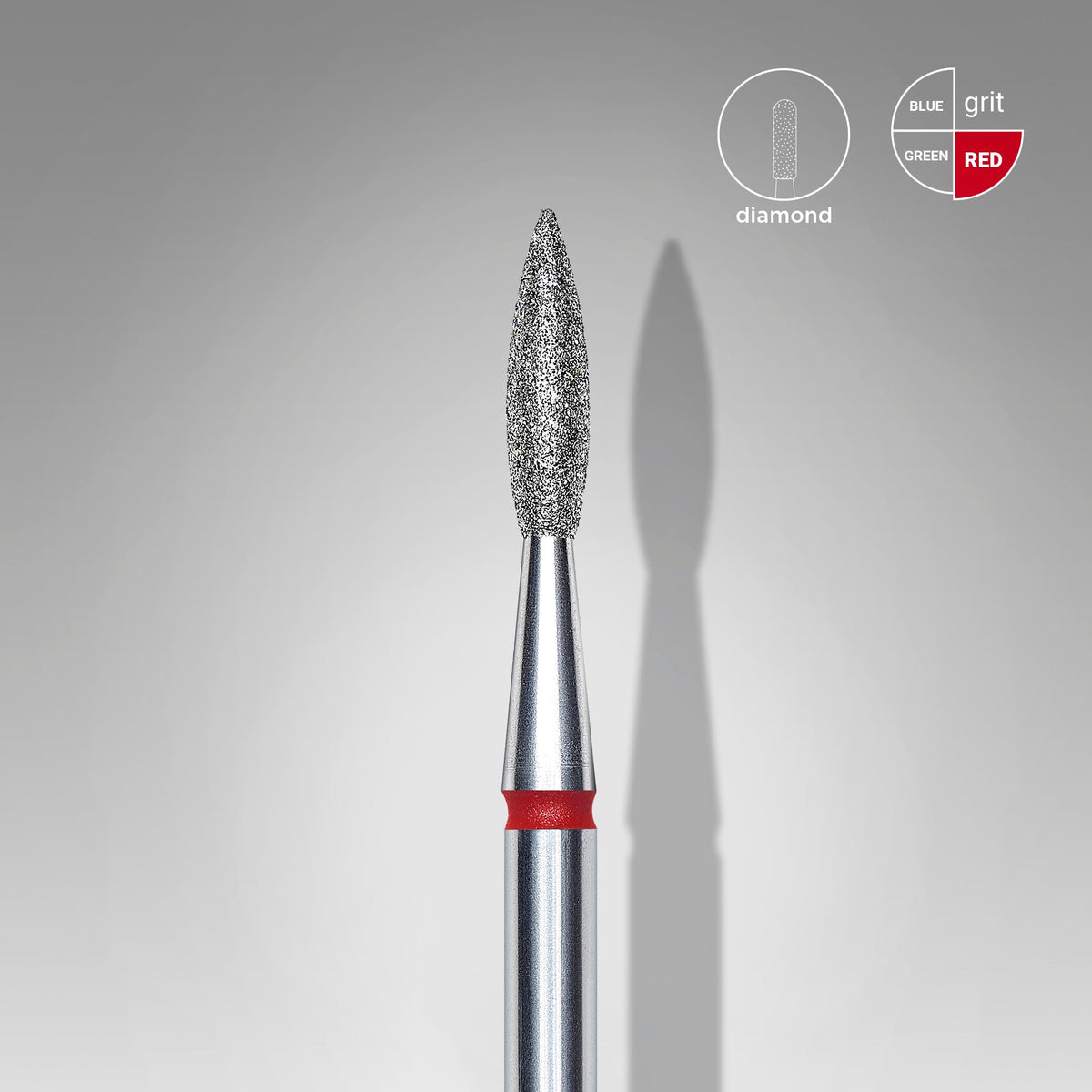 Staleks Pro Diamond Drill Bit Pointed Flame Red 2.1mm