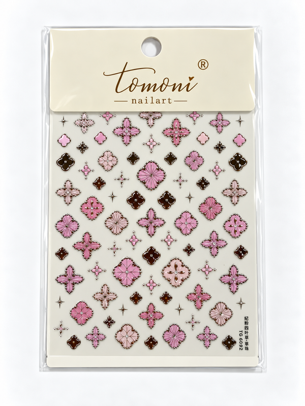 Pink Clover Luxe Nail Art Stickers