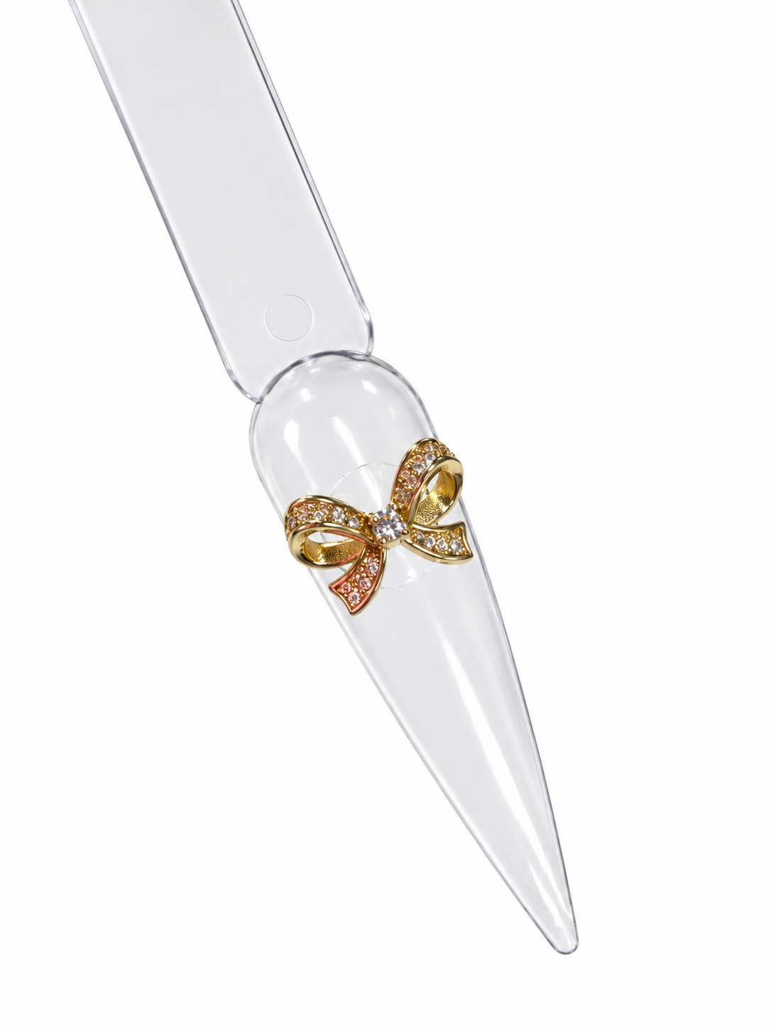 Gold Crystal Bow Nail Charm