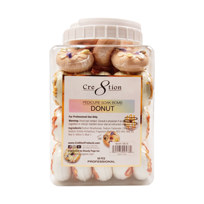 Cre8tion Pedicure Soak Bomb Donut 40g jar