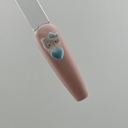 Hello Kitty With Blue Heart And Bow