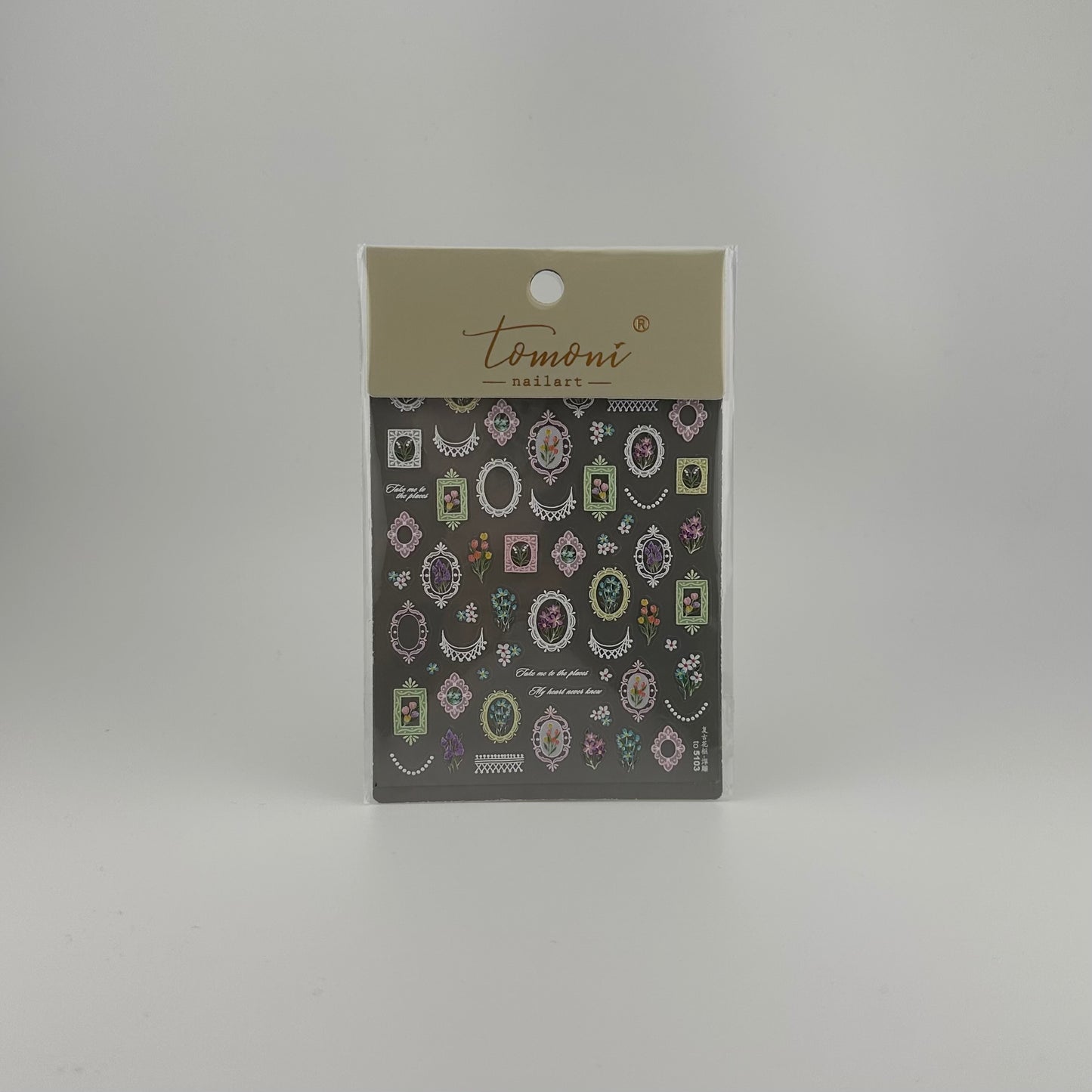 VINTAGE FRAMED FLOWERS PREMIUM STICKER