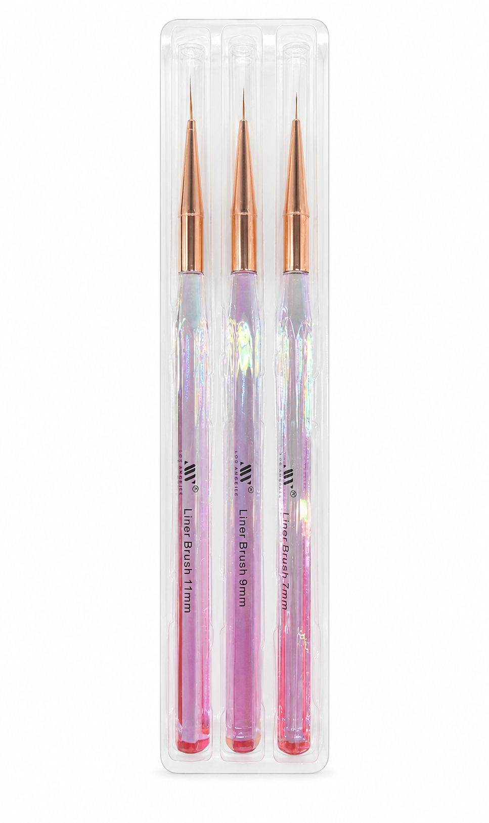 Iridescent Nail Art Liner Brush Set – 3 Pieces