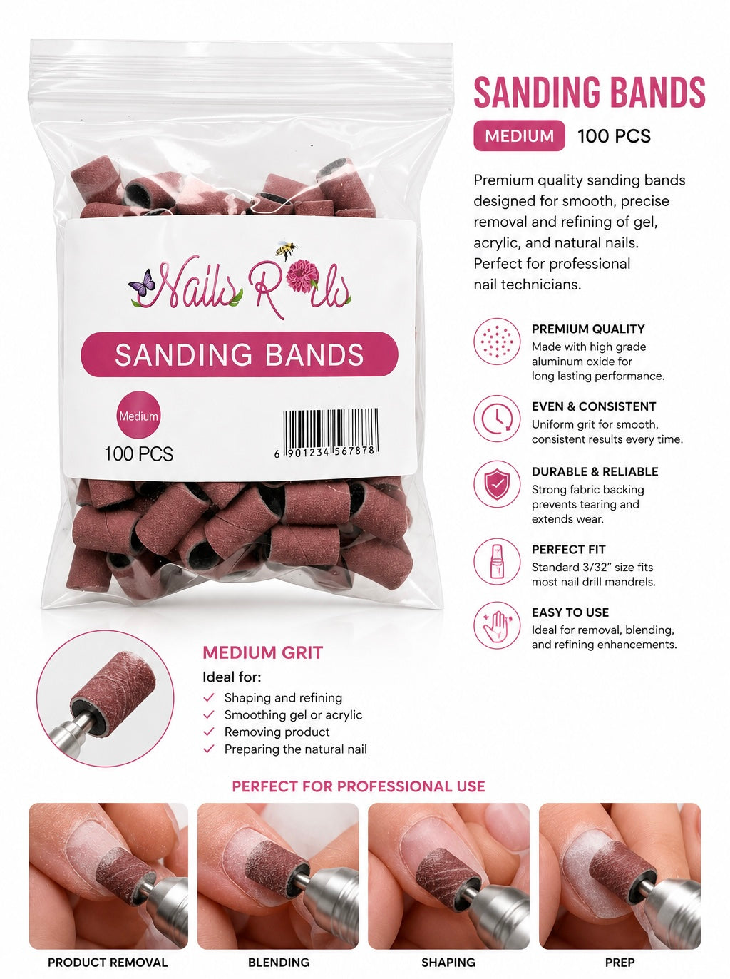 Professional Sanding Bands – 100 Count
