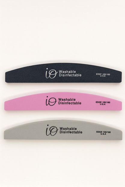 Io Banana Nail File 100/180 Grit – Washable & Disinfectable – Black Curve File