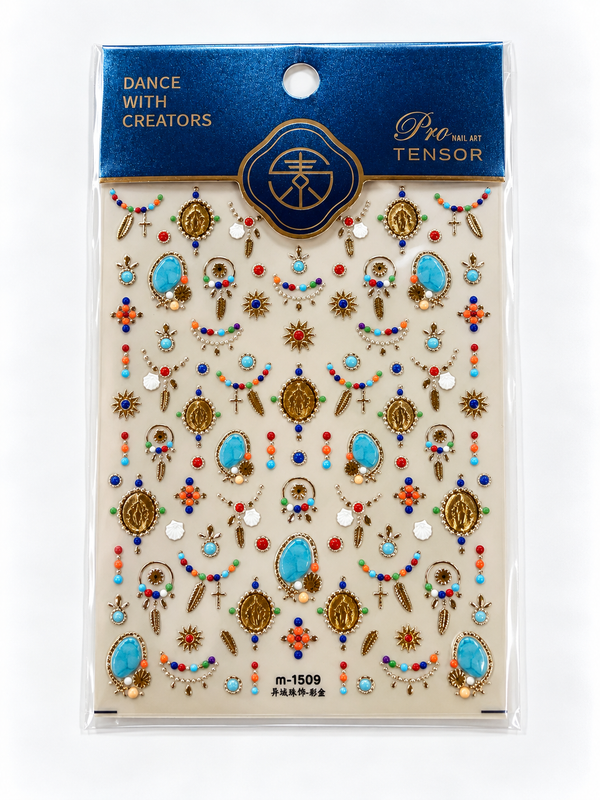 Boho Turquoise Charm Nail Art Stickers