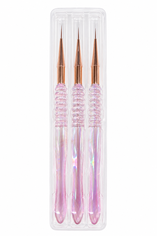 Precision Nail Art Liner Brush Set – 3 Pieces