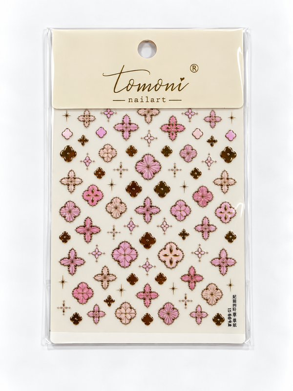 Pink Clover Luxe Nail Art Stickers