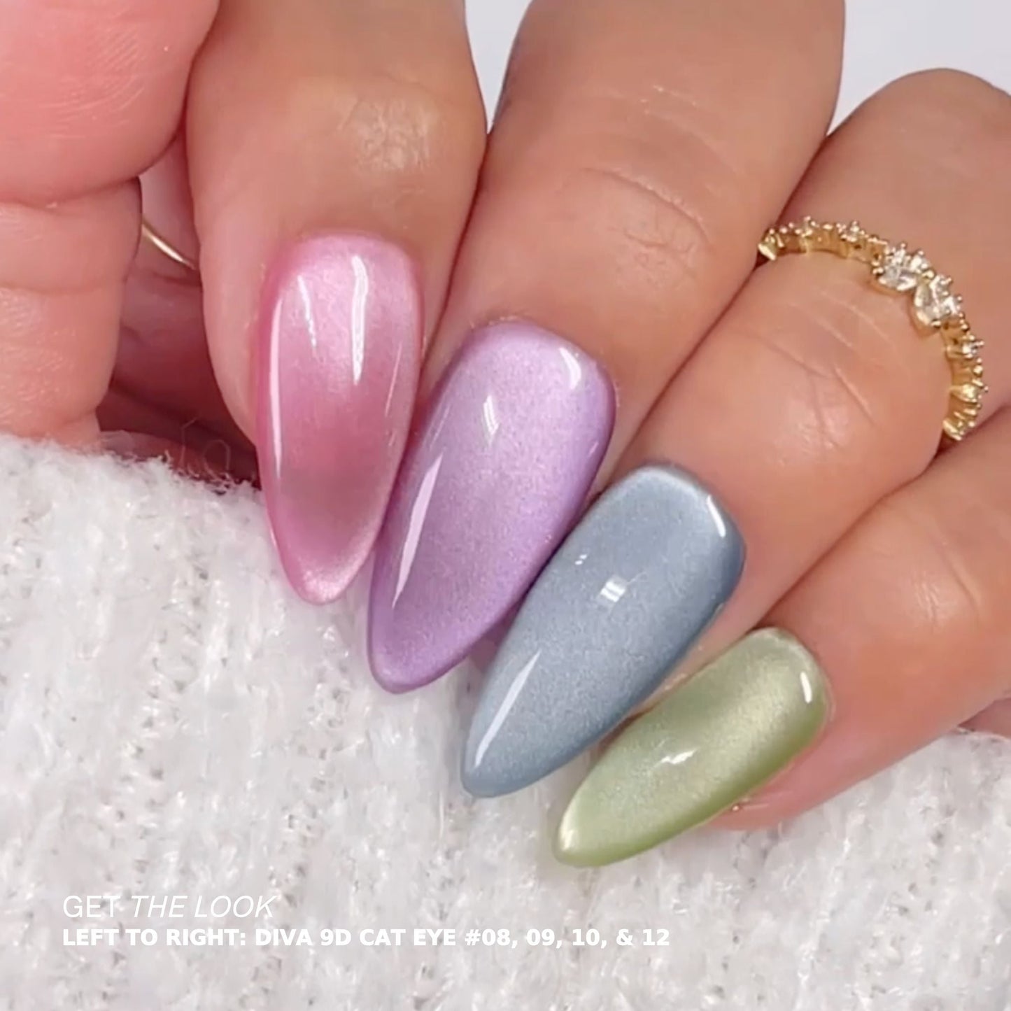 DIVA 9D Cat Eye Glassball swatch comparison