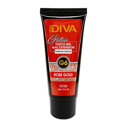 DIVA - Glitter Touch Gel - G6 Rose Gold