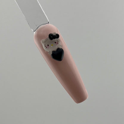 Hello Kitty With Black Heart And Bow