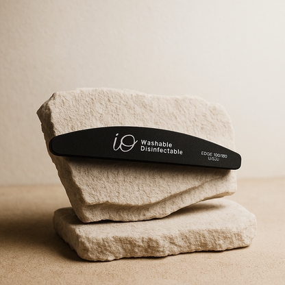 Io Banana Nail File 100/180 Grit – Washable & Disinfectable – Black Curve File
