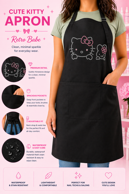 Minimal Kitty Sparkle Apron