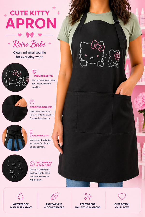 Minimal Kitty Sparkle Apron