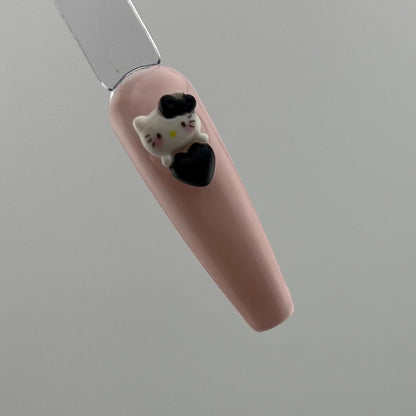 Hello Kitty With Black Heart And Bow