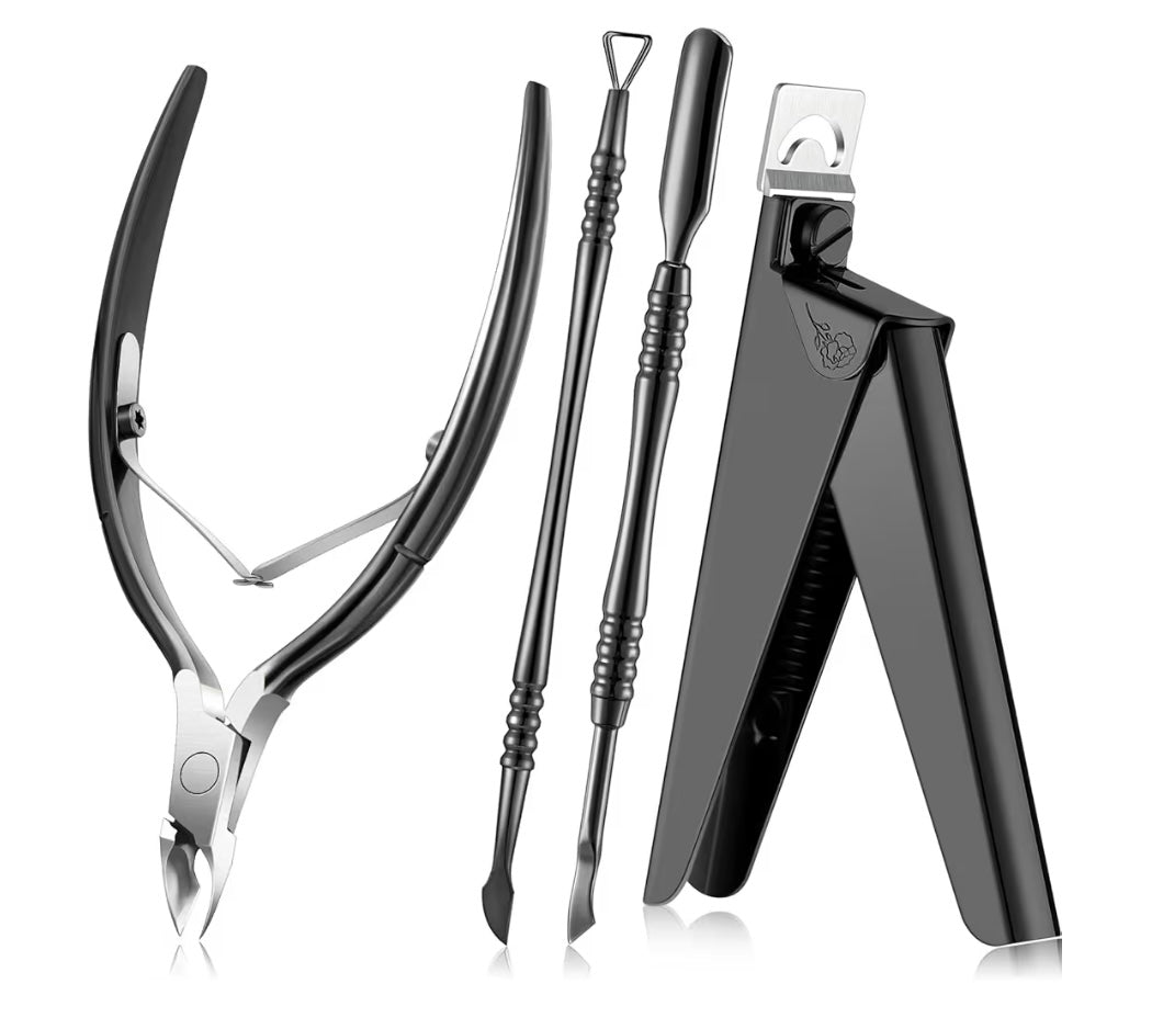 BLACK - 4 IN 1 MANICURE/PEDICURE TOOL SET
