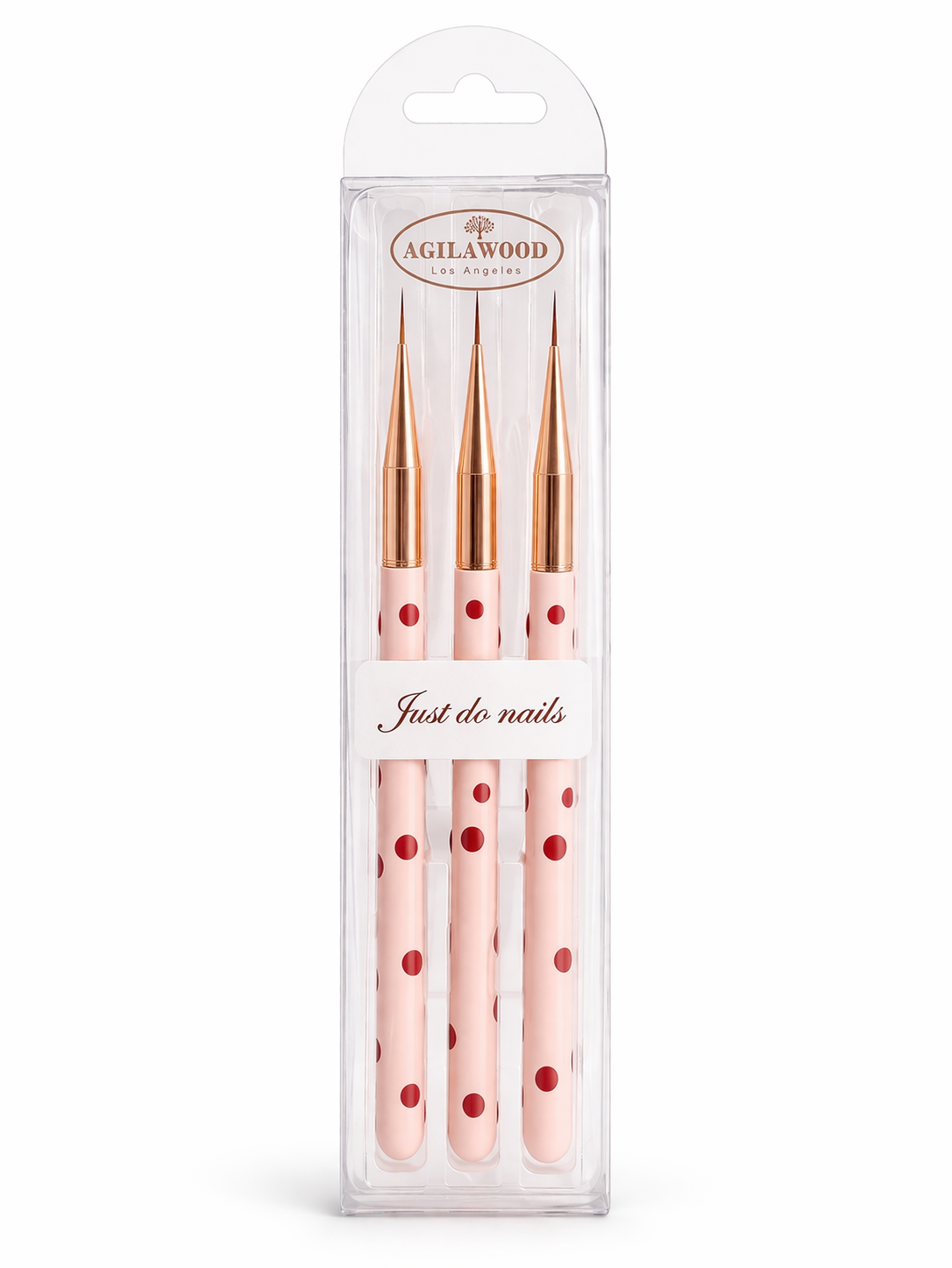 Red Polkadot Liner Brush Set - 3pc