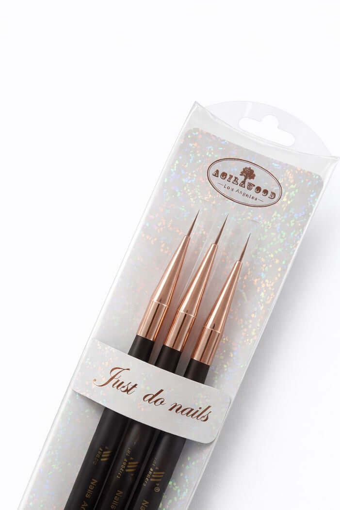 3pc Black Liner Brush Set