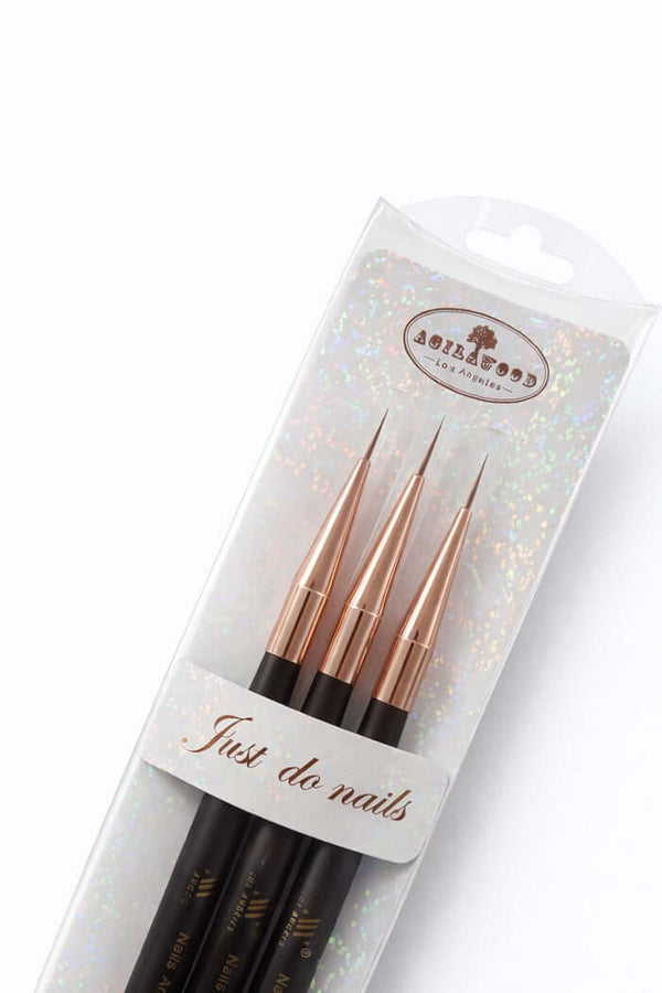 3pc Black Liner Brush Set