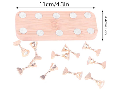 Wooden Magnetic Stand For 10 Nails
