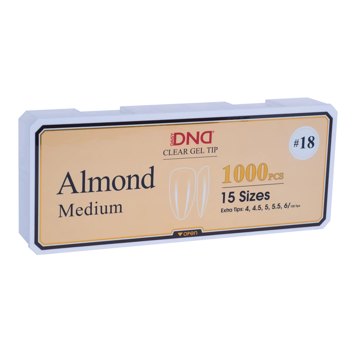 DND Soft Gel Tips Almond Medium #18