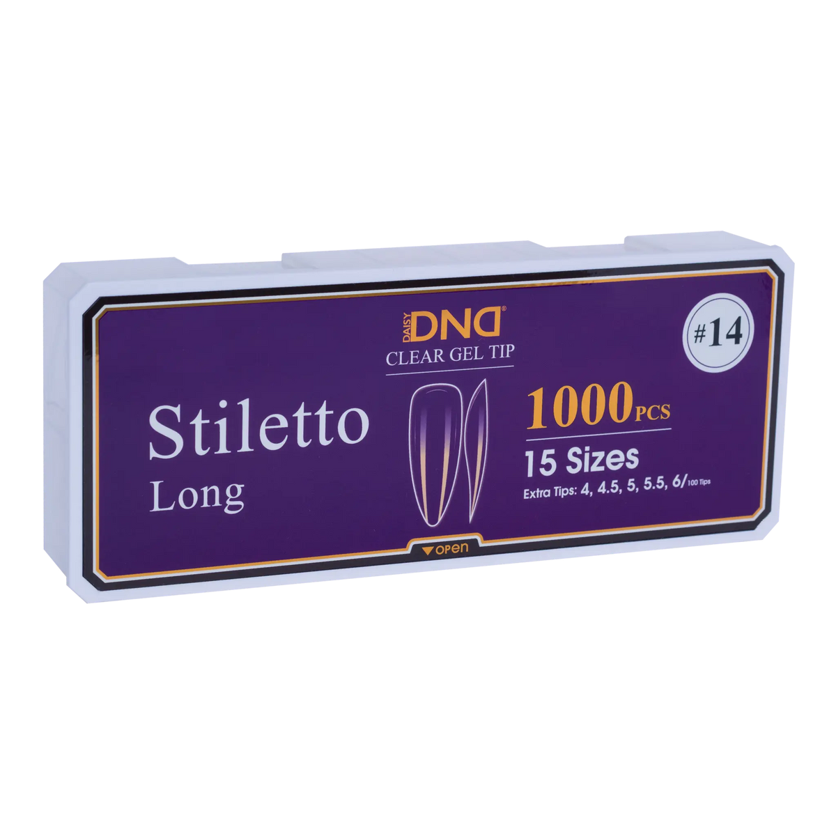 DND Soft Gel Tips Stiletto Long #14