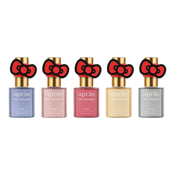 Hello Kitty Best Friends Flash Glitter Gel Couleur W/ Red Bow Cap Accessory (Set Of 5)