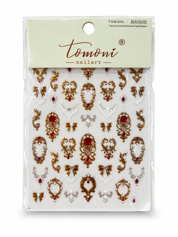 Royal Ruby Baroque Nail Sticker
