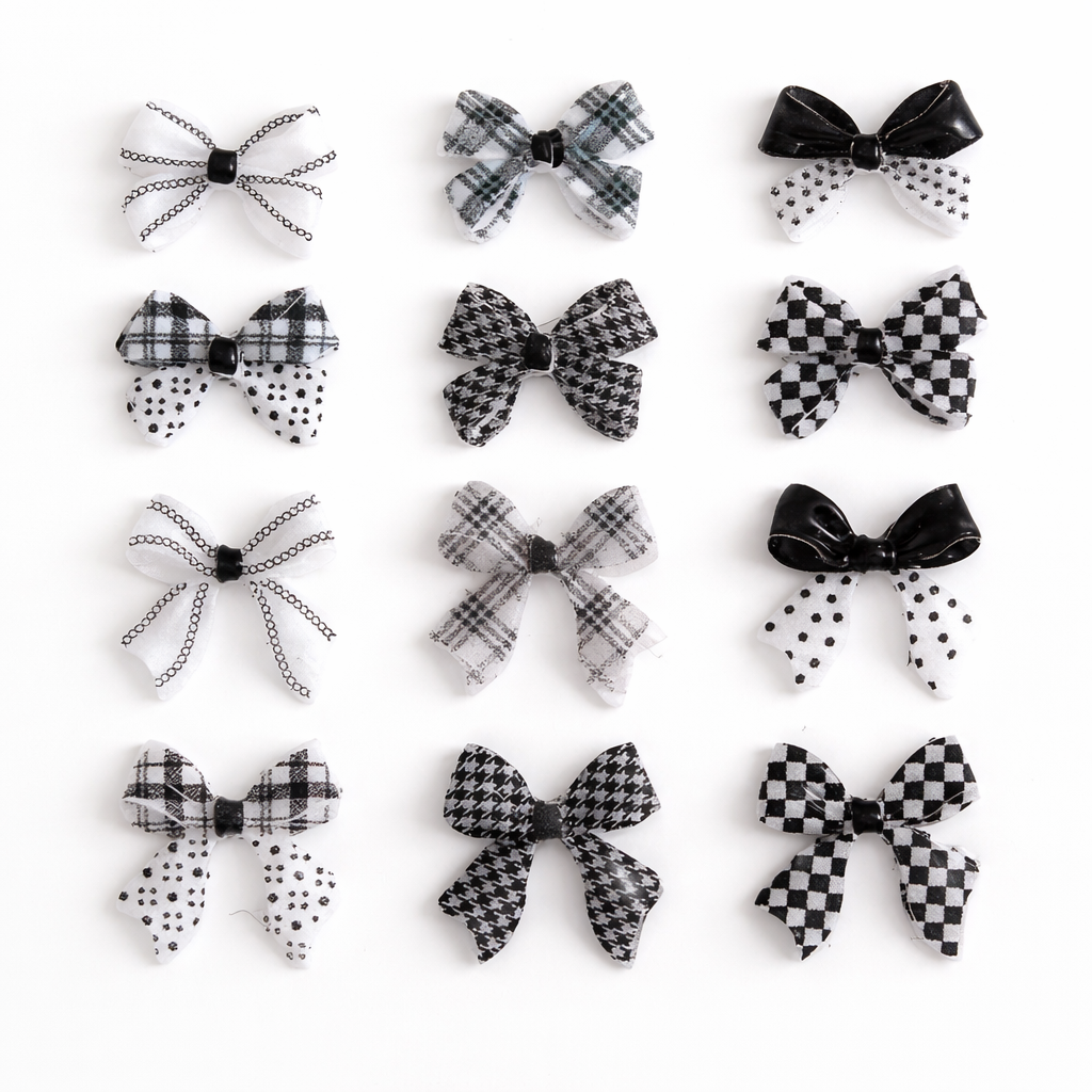 Chic Noir Bow Mix 50pcs