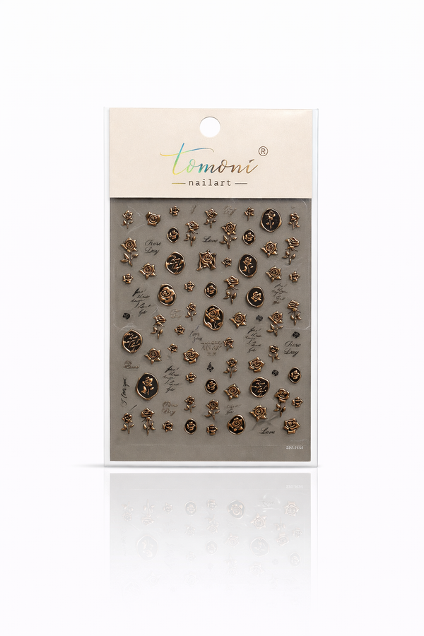 Metallic Gold Antique Flower Sticker
