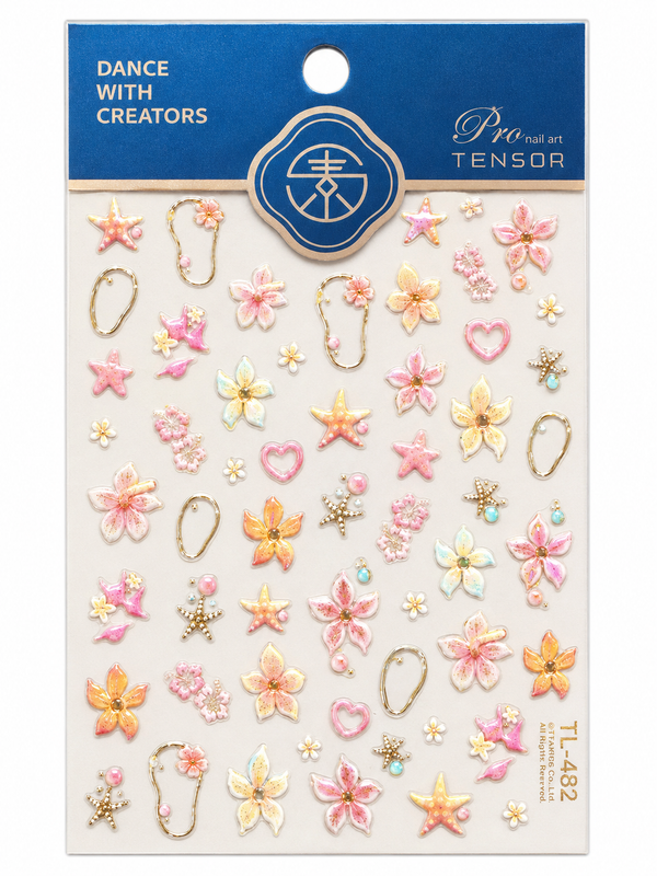 Tropical Flower & Starfish Sticker