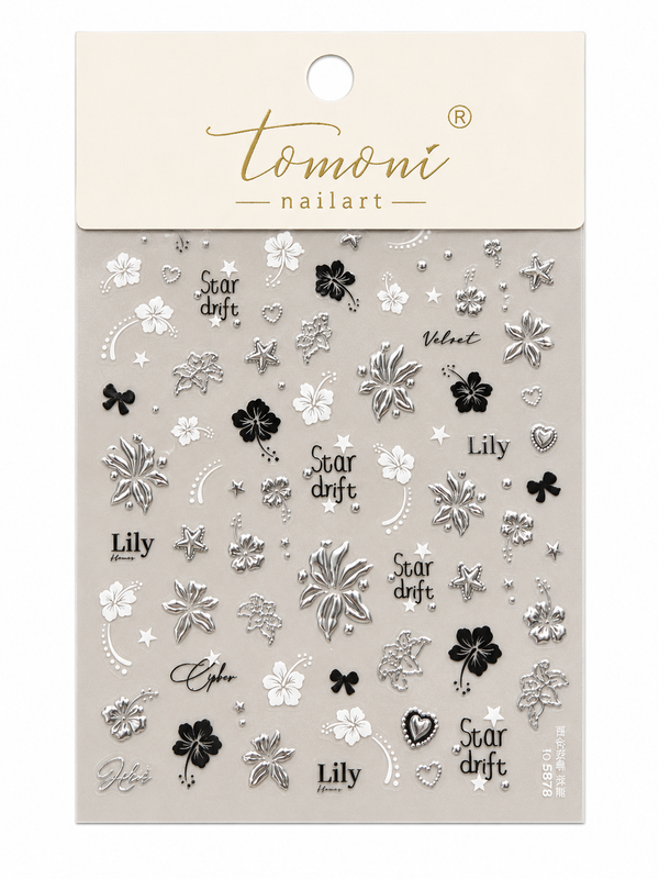 Metallic Silver Lily Sticker