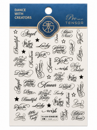 Luxe Script Nail Sticker