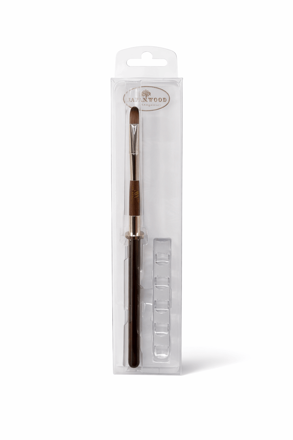 Silver with Wood Round Gel Brush - Size 8