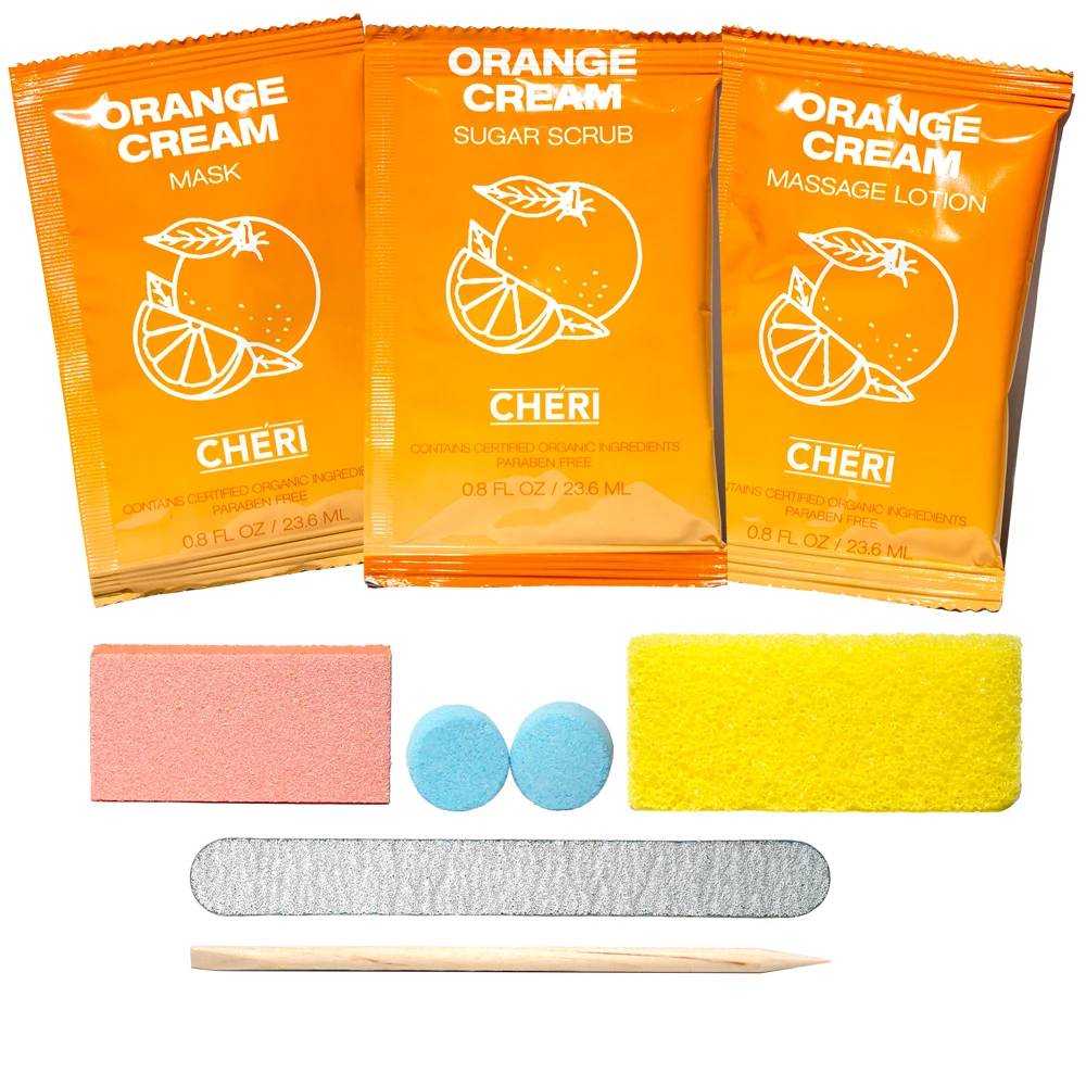 Cheri 8 in 1 Pedicure Kit - Orange Cream