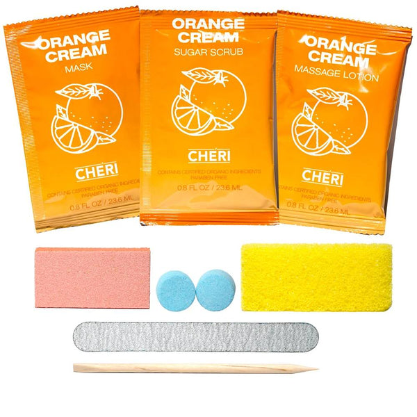 Cheri 8 in 1 Pedicure Kit - Orange Cream