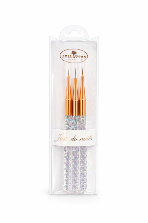 Crystal Handle 3pc Liner Brush Set