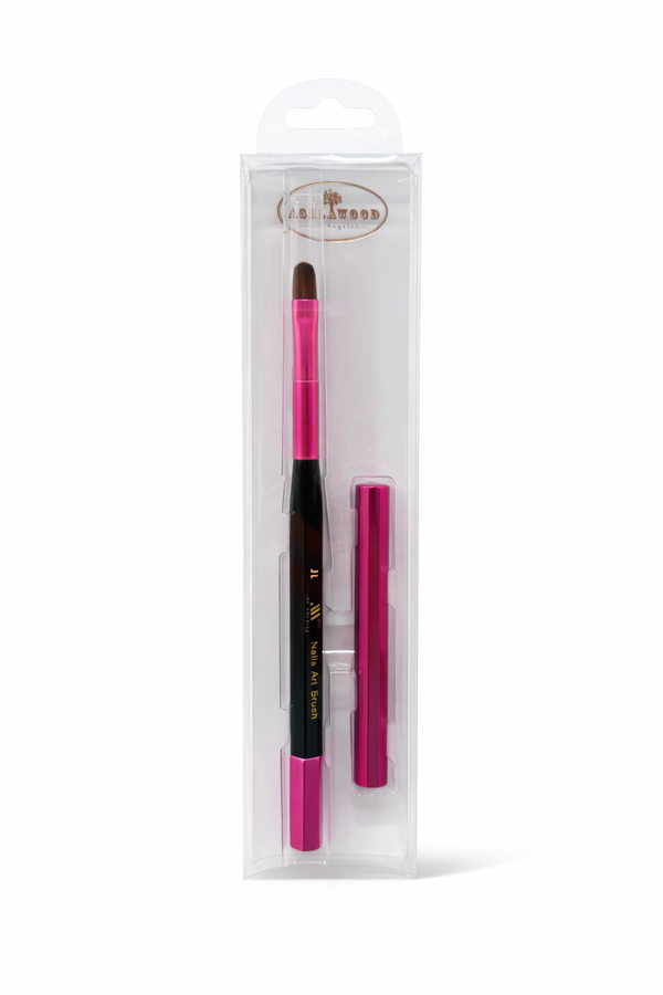 Black & Pink Round Gel Brush - #8