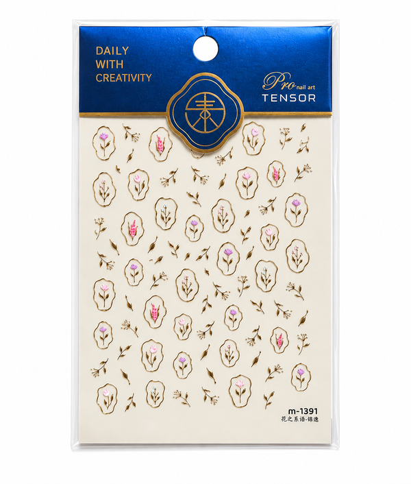 Tiny Floral Frame Nail Sticker