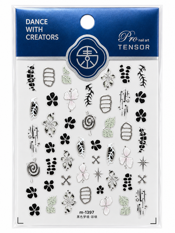 Midnight Bloom Nail Sticker