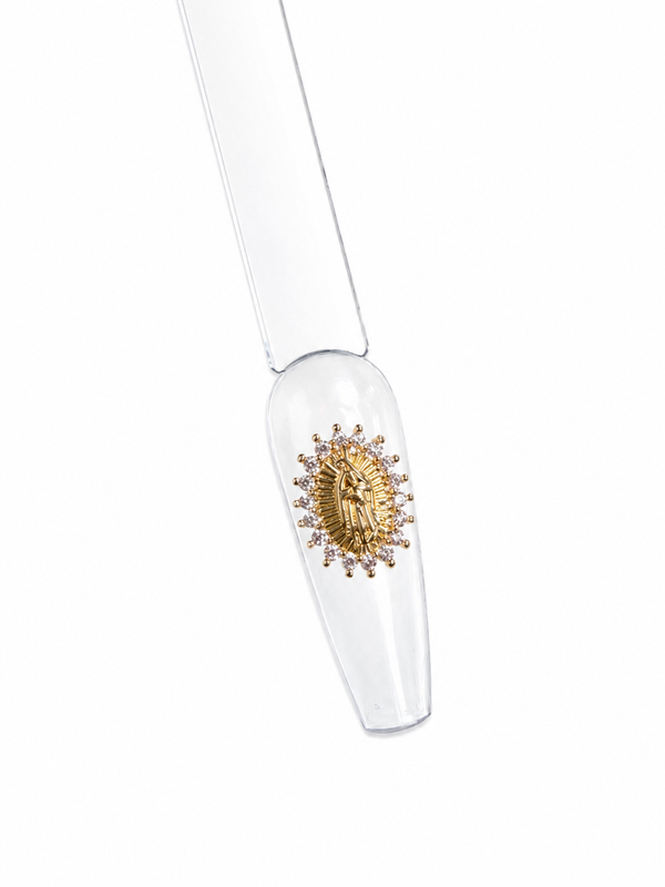 Studded Virgin Mary Nail Charm- 2pc